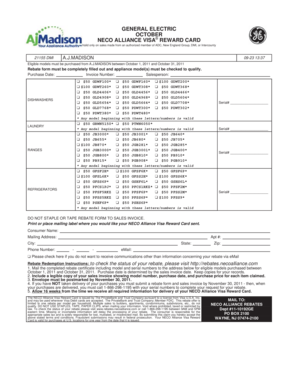 General Electric Rebate Form