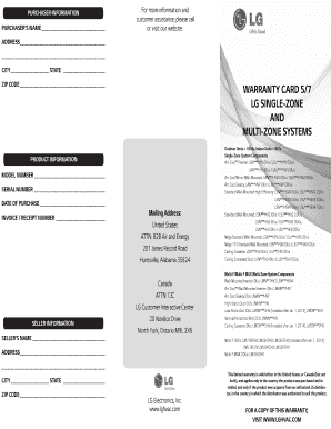 LG Duct-Free Split System Limited Warranty