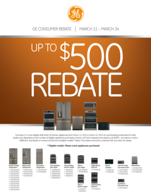 GE Appliance Rebate Form