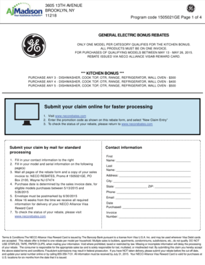 General Electric Kitchen Bonus Rebate Form