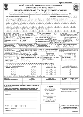 Staff Selection Commission Stenographers Exam Application