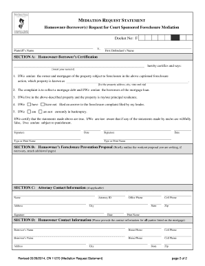 New Jersey Foreclosure Mediation Request Form