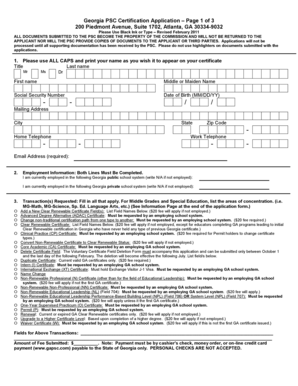 Georgia PSC Certification Application