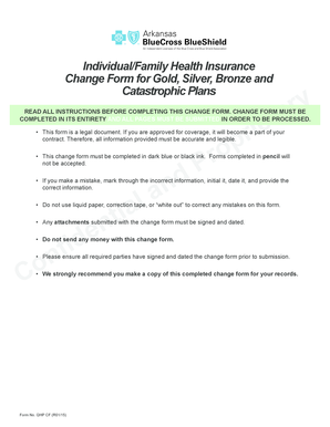 Arkansas Health Insurance Change Form