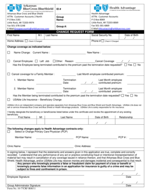 Arkansas Health Advantage Change Request Form