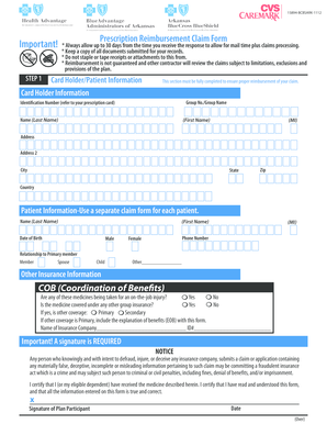 Prescription Reimbursement Claim Form