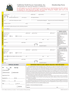 California Youth Soccer Association Membership Form