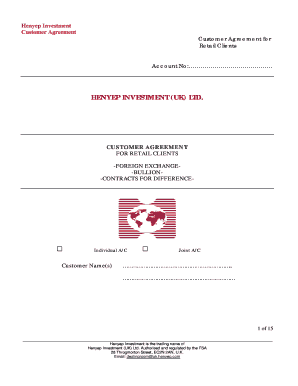 Henyep Investment Customer Agreement