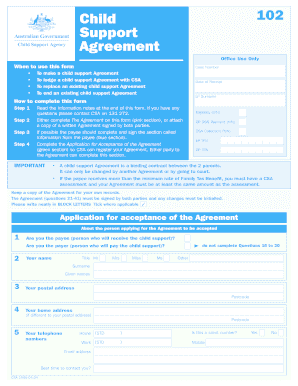 Child Support Agreement Form