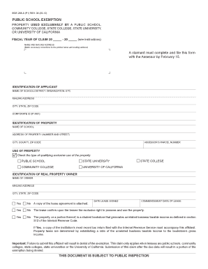 California Public School Property Tax Exemption Form