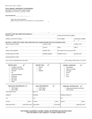 California Vessel Property Statement