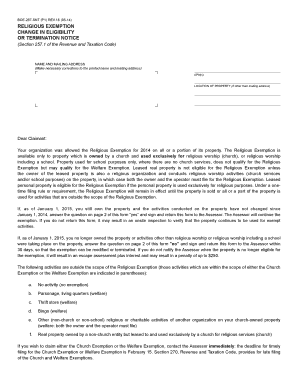 California Religious Exemption Change Notice