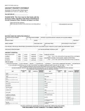 California Aircraft Property Statement