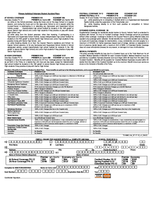 Voluntary Student Accident Insurance Application