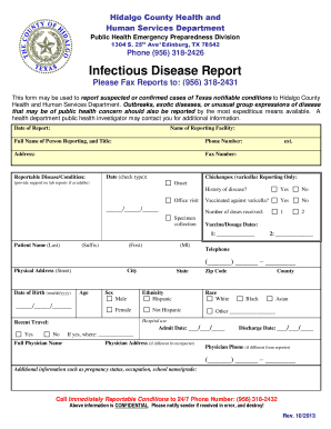 Infectious Disease Report Form