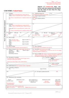 US Commercial Pets to EU Health Certificate