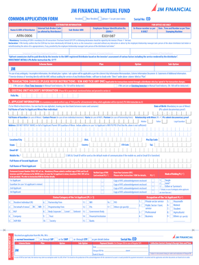 JM Financial Mutual Fund Common Application Form