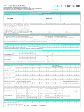 Mutual Fund Application Form