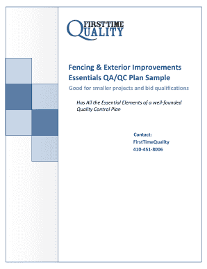 Construction Quality Plan Template