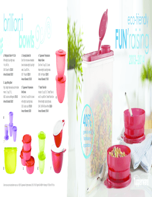 Tupperware Fundraising Order Form