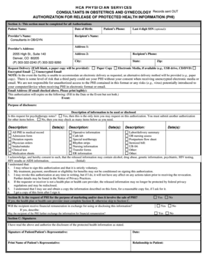 Authorization for Release of Protected Health Information