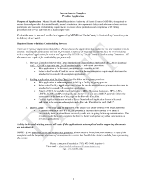 Texas Standardized Credentialing Application