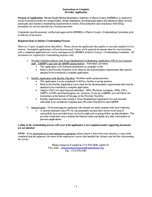 Texas Standardized Credentialing Application