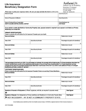 Life Insurance Beneficiary Designation Form