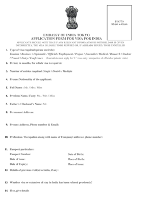 India Visa Application Form