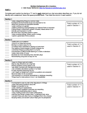 Multiple Intelligences Inventory