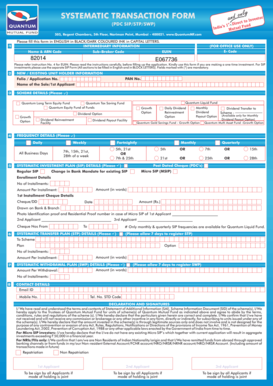 Quantum Mutual Fund Investment Form