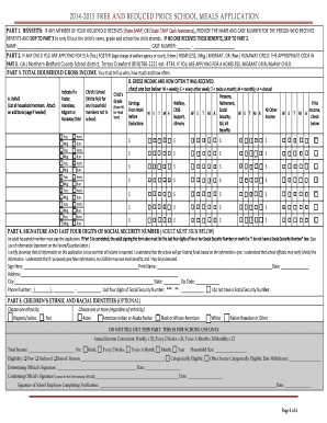 Free and Reduced Price School Meals Application