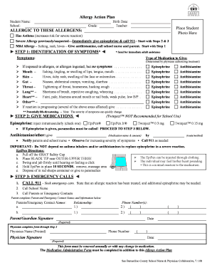 Allergy Action Plan
