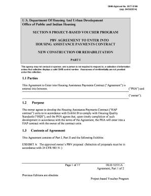 HUD Section 8 Project-Based Voucher Agreement