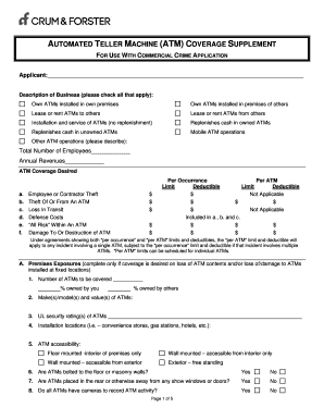 ATM Coverage Supplement Form