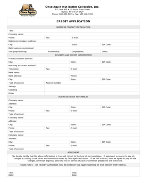 Credit Application Form