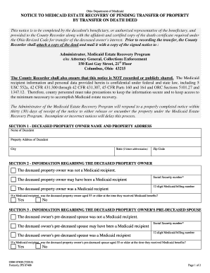 Ohio Medicaid Estate Recovery Notice