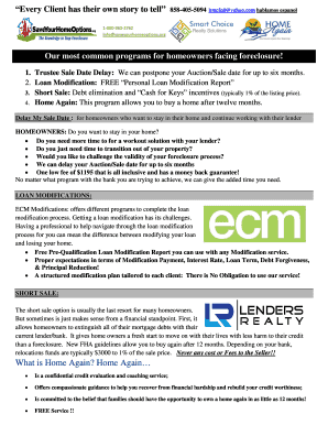 Foreclosure Assistance Programs
