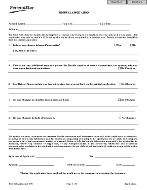 Insurance Renewal Application Form