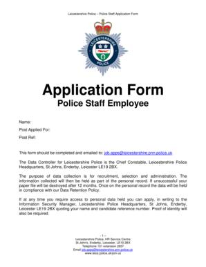 Leicestershire Police Staff Application Form