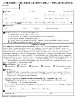 Idaho Absentee Ballot Request Form
