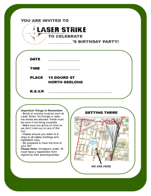 Geelong Birthday Party Invitation - Laser Strike