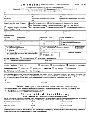 Vollmacht für Einzelpersonen / Einzelunternehmer