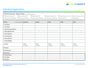 Individual Health Insurance Application