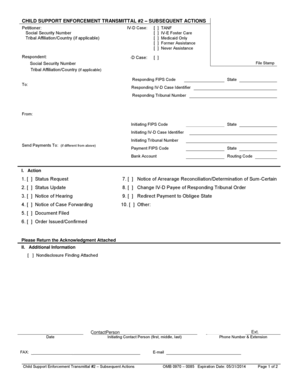 Child Support Enforcement Transmittal Form