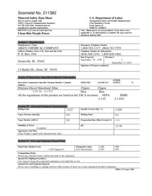 Material Safety Data Sheet