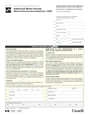 Industrial Water Survey Form