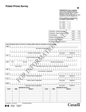 Potato Prices Survey Form