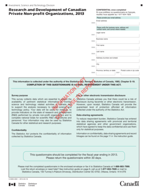 Canadian R&D Survey Form