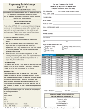 Workshop Registration Form